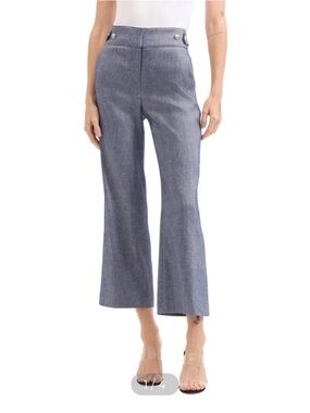 Veronica Beard Blue Melange Linen Aubrie Pant NWT size 4